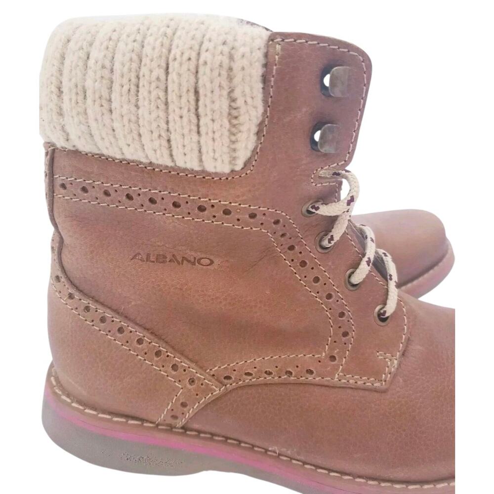Albano Women's Size 8 Brown Leather Lace-Up Sweat… - image 4